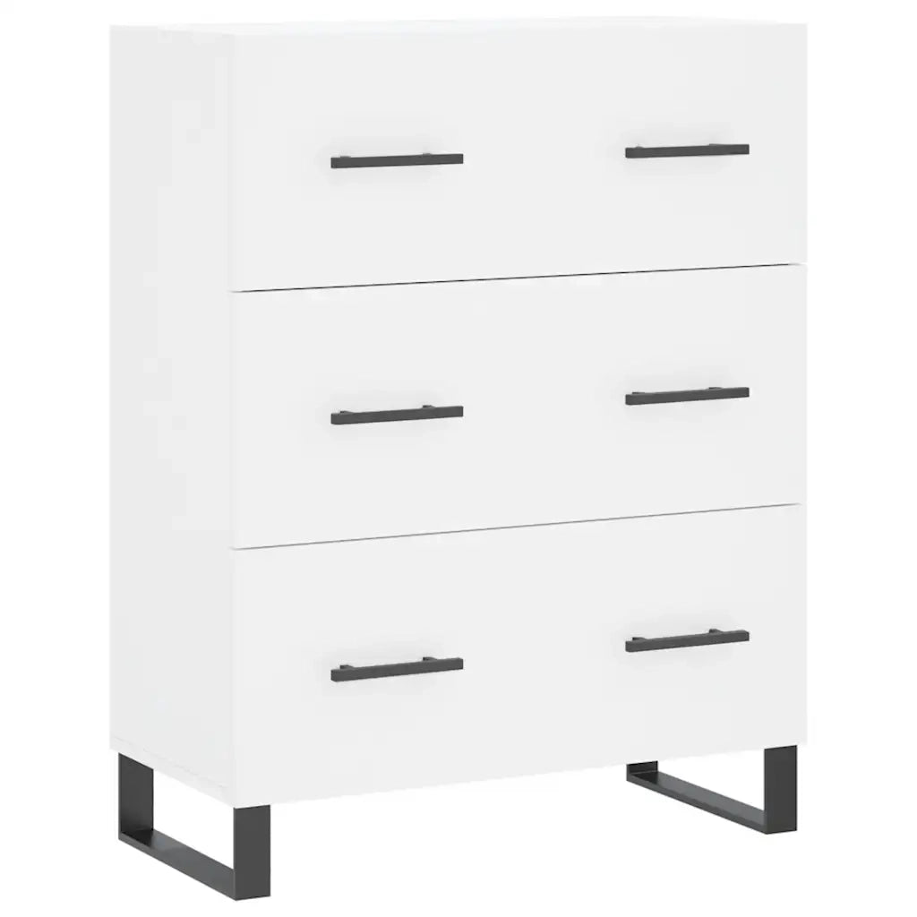Credenza-Buffet-Armadio da cucina Bianca 69,5x34x180 cm in Legno Multistrato 274085