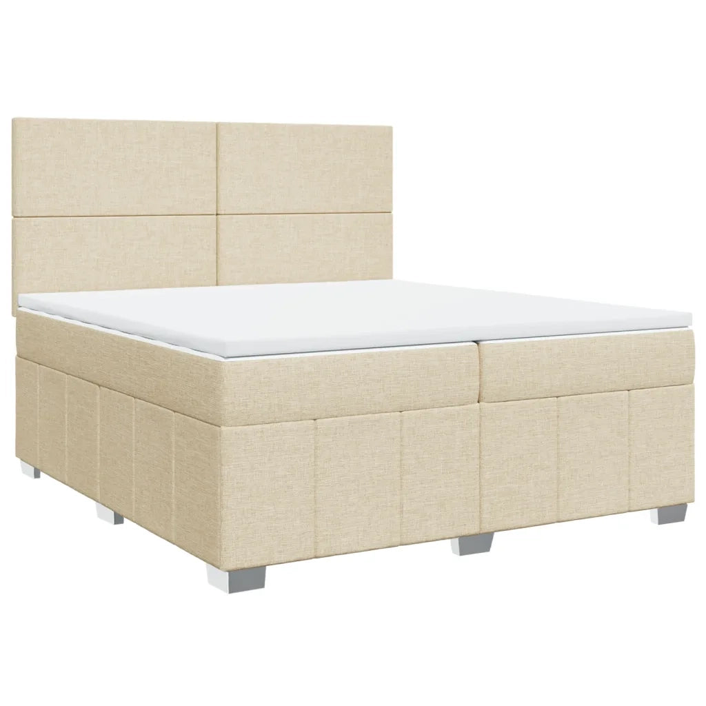 Giroletto a Molle con Materasso Crema 200x200 cm in Tessuto 3291773