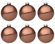 Palline di Natale in Vetro Argilla Lucido Marrone Addobbi Decorazioni Albero Diametro: 60 mm