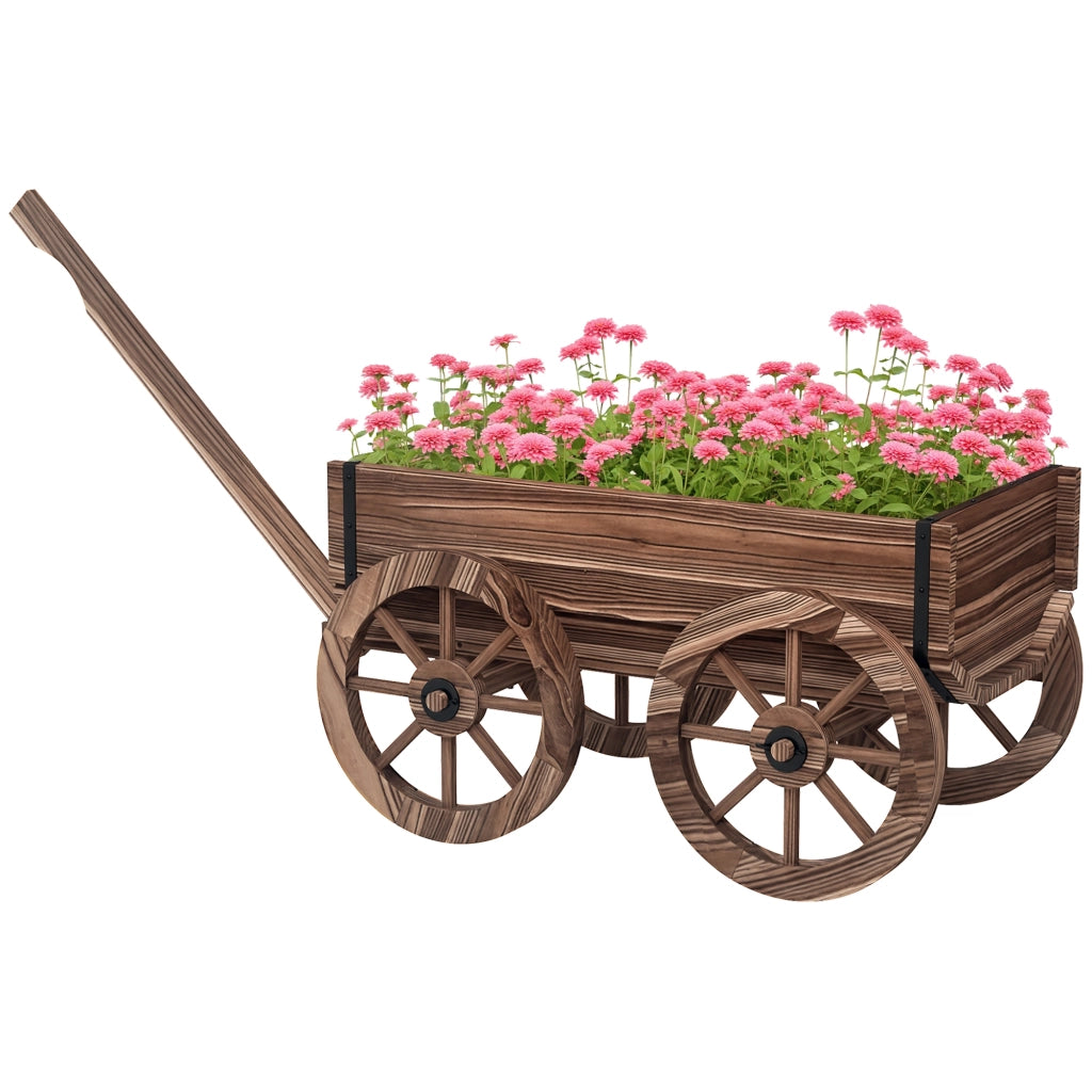 Carriola per Piante Letto Rialzato in Legno ¨C zephmum ¨C Marrone 120x41x50 cm