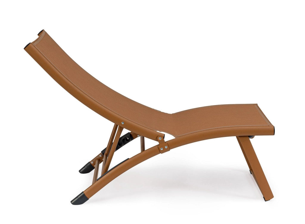 Set 2 Poltrone da Giardino 53x166,5x90 cm in Alluminio Taylor Pecan