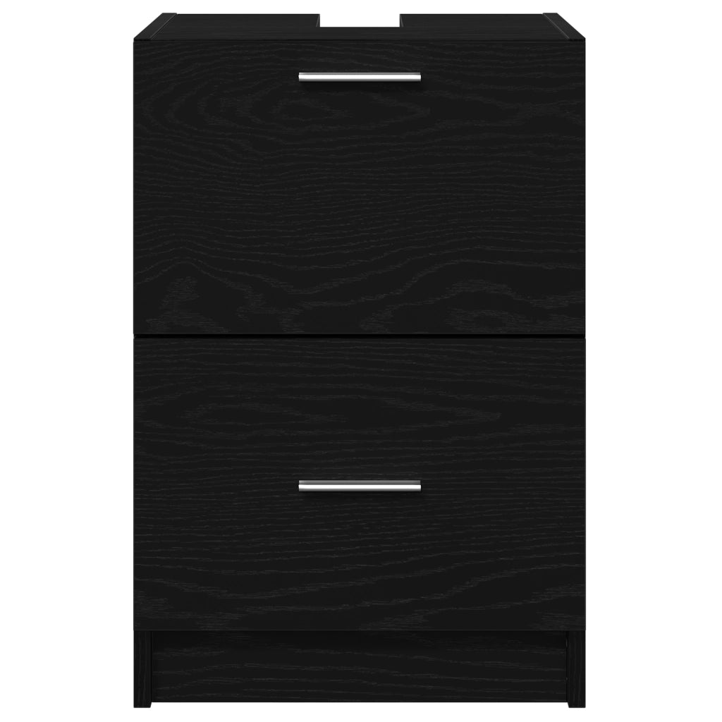 Mobile Lavabo Rovere Nero 40x37x59 cm Legno Ingegnerizzato