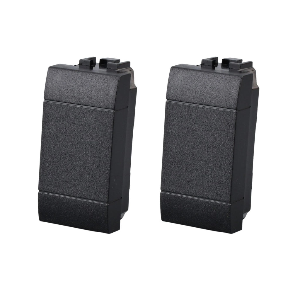 2 Pezzi Copritasti Copriforo Falso Polo  MBL Nero 1M Compatibile Bticino Living International BLN0100