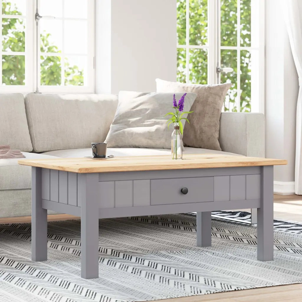 Tavolino da CaffÃ¨ Grigio 100x60x45cm Pino Massello Panama Range