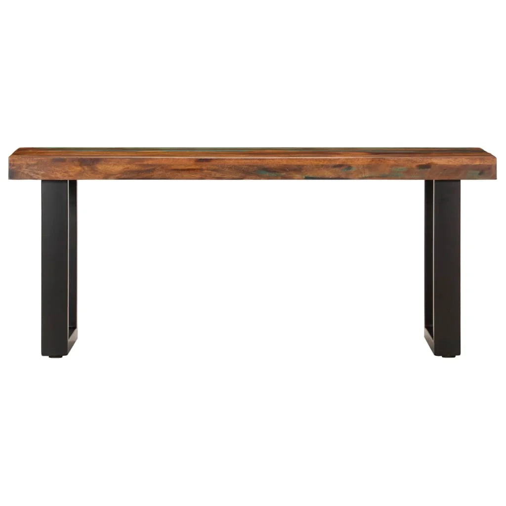 Panca 110 x 35 x 46 cm in legno massello di recupero e acciaio 02_0011005