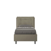 Letto imbottito Singolo 80x210 cm Annalisa - Similpelle,Cappuccino,Contenitore