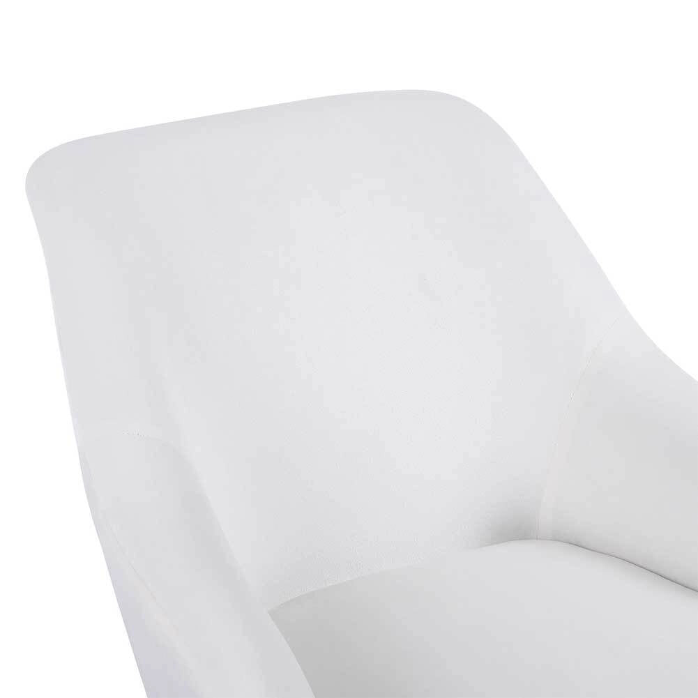 Poltrona Sedia Dondolo Relax Tessuto e Metallo Imbottita Design Moderno Crema