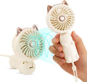 Ventilatore portatile, mini-USB con batteria ricaricabile e 3 velocità, ventilatore elettrico personale per bambine/donne/bambini, per viaggi all'aperto, ventilatore pieghevole per ufficio/bureau/tavolo