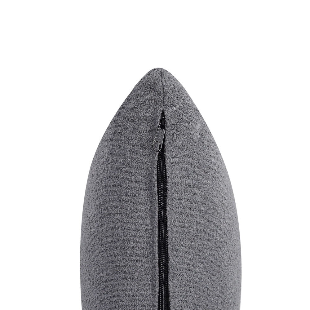 Chaise longue Destra in poliestere grigio scuro con cuscino e gambe metallo da salotto