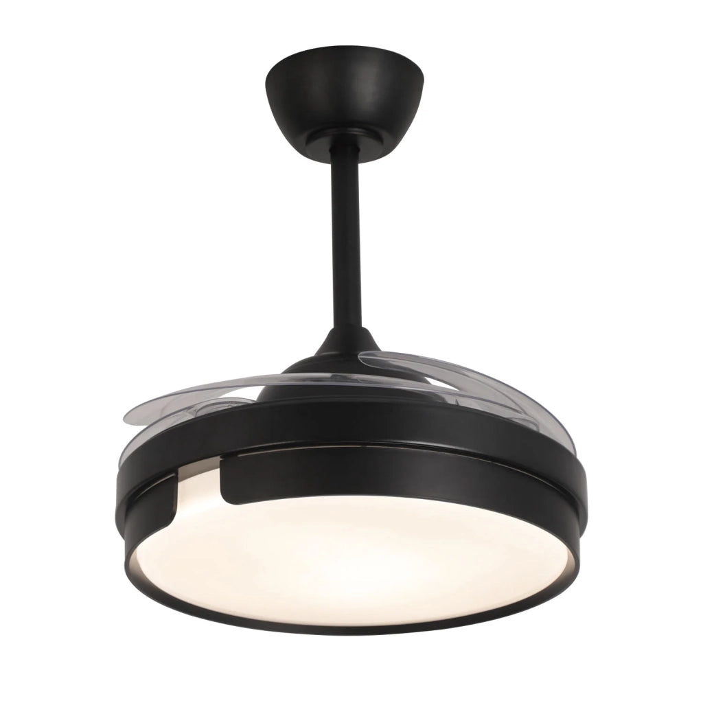 LÚZETE - VENTILATORE DA SOFFITTO LED 38W REGOLABILE 4 PALE PIEGHEVOLI NASHVILLE