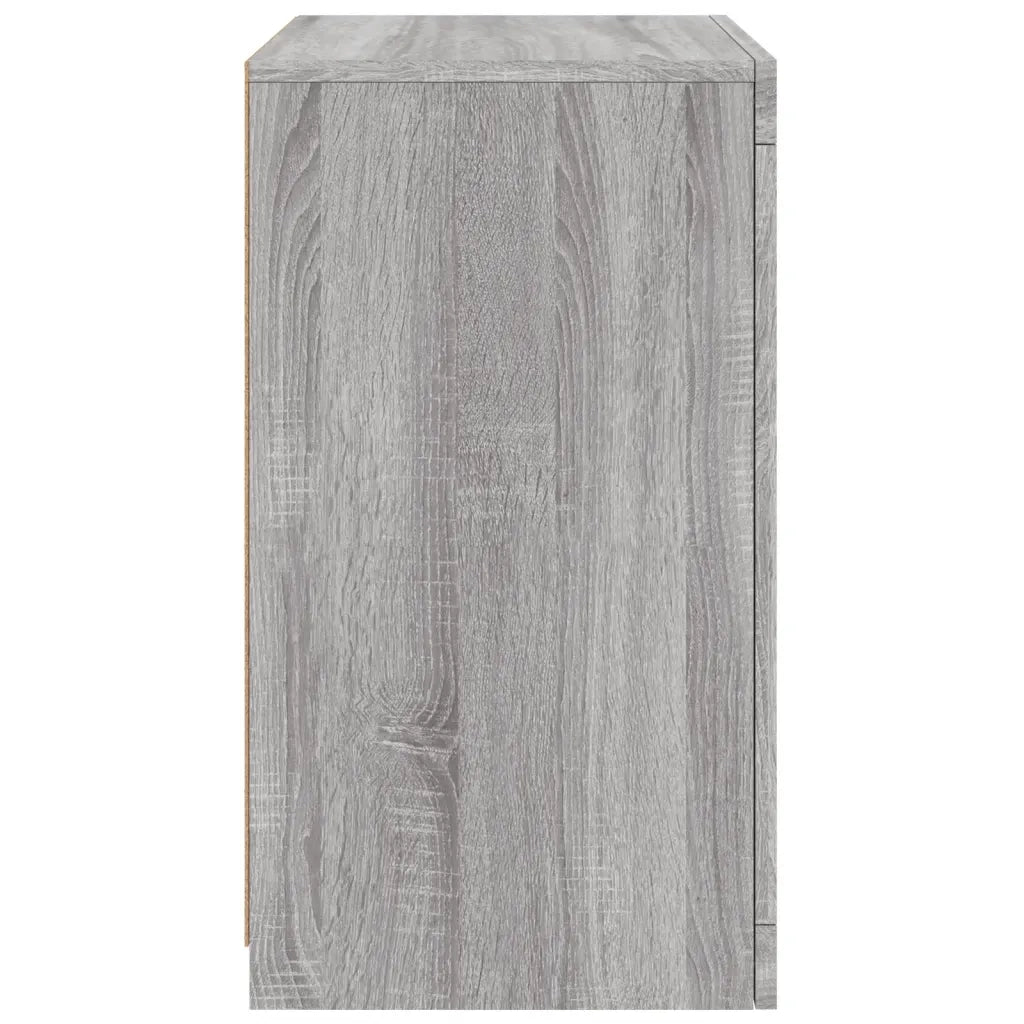 Armadietti con Luci LED 2pz Grigio Sonoma in Legno Multistrato