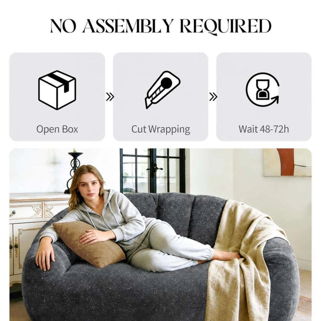 Poltrone relax, pouf, poltrone extra-large,Frevano ideali per il soggiorno e la camera da letto, grigi