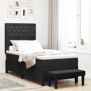 Letto a molle con materasso Nero 100 x 200 cm Velluto 3344428