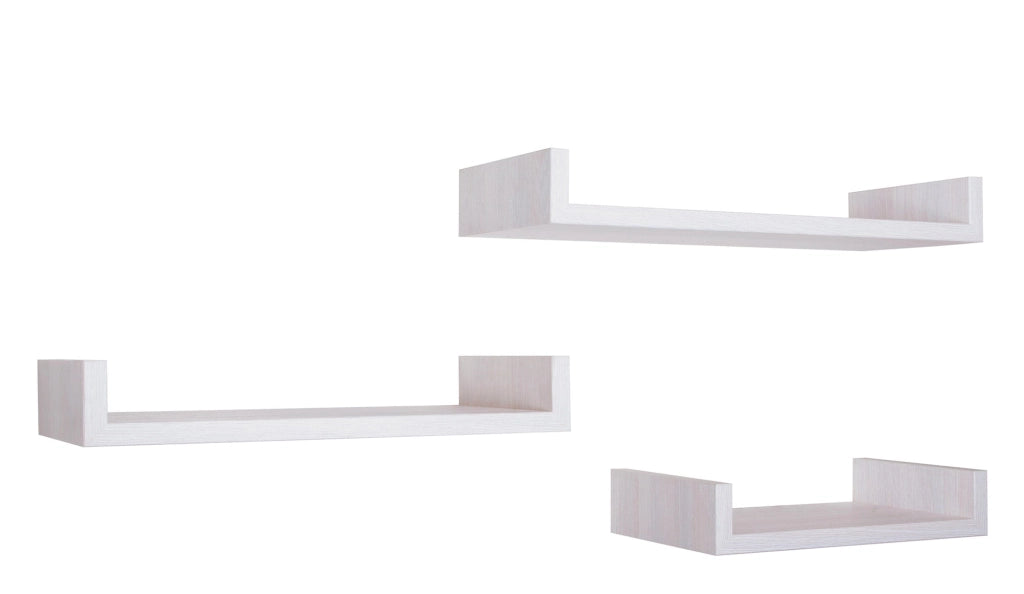 Set 3 Mensole da Parete 60-50-40x23,7x8 cm in Fibra di Legno Calamita Maxi  Rovere Imperiale