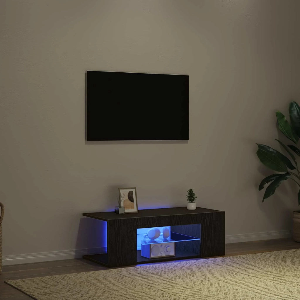 Mobile TV Rovere Nero 90 x 39 x 30 cm Legno multistrato 862562