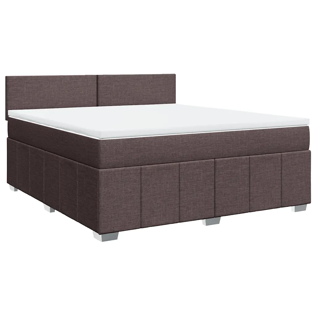Giroletto a Molle con Materasso Marrone Scuro 180x200cm Tessuto 3289443
