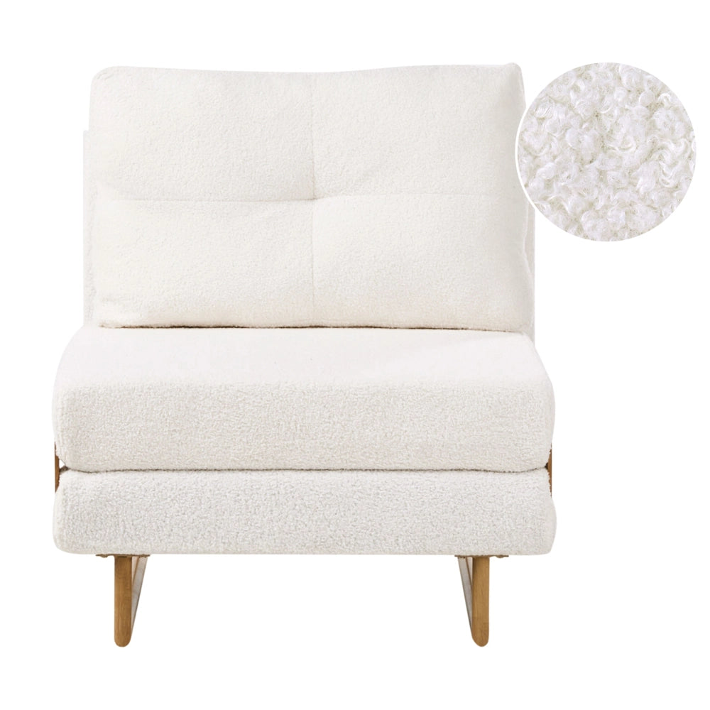 Divano letto singolo Boucle S per 1 persona Pieghevole bianco pieghevole camera ospiti