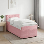 Letto box spring con materasso Rosa 80 x 200 cm Velluto 3453040