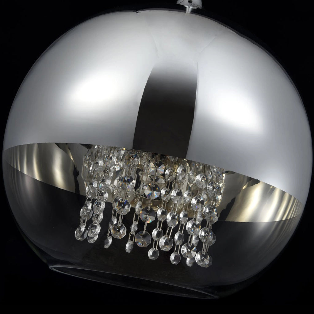 Maytoni Lampadario contemporaneo Fermi 1 luce E27 nichel metallo diffusore vetro trasparente