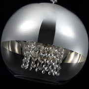 Maytoni Lampadario contemporaneo Fermi 1 luce E27 nichel metallo diffusore vetro trasparente