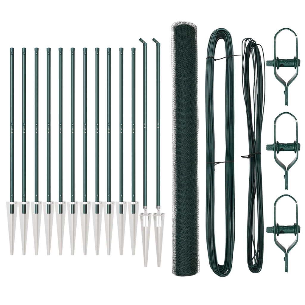 Set di Recinzioni Set di 2 Verde Metallo 25 x 1,5 m Durevole