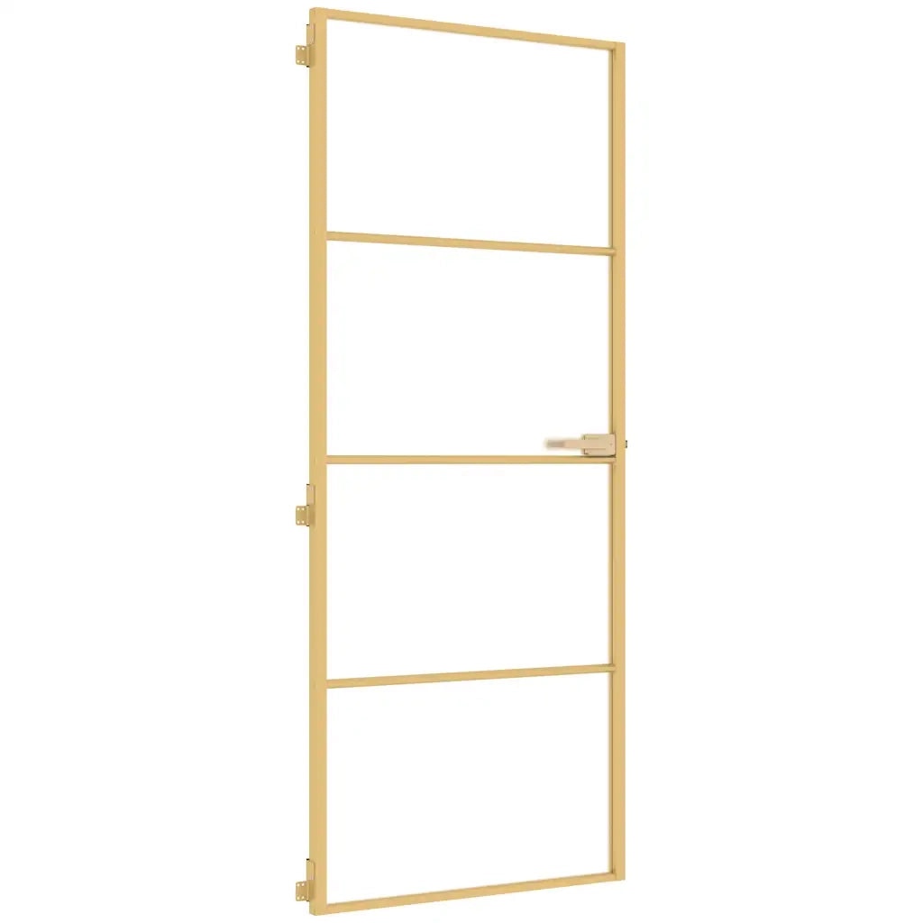 Porta Interni Sottile Oro 83x201,5cm Vetro Temperato Alluminio 155137
