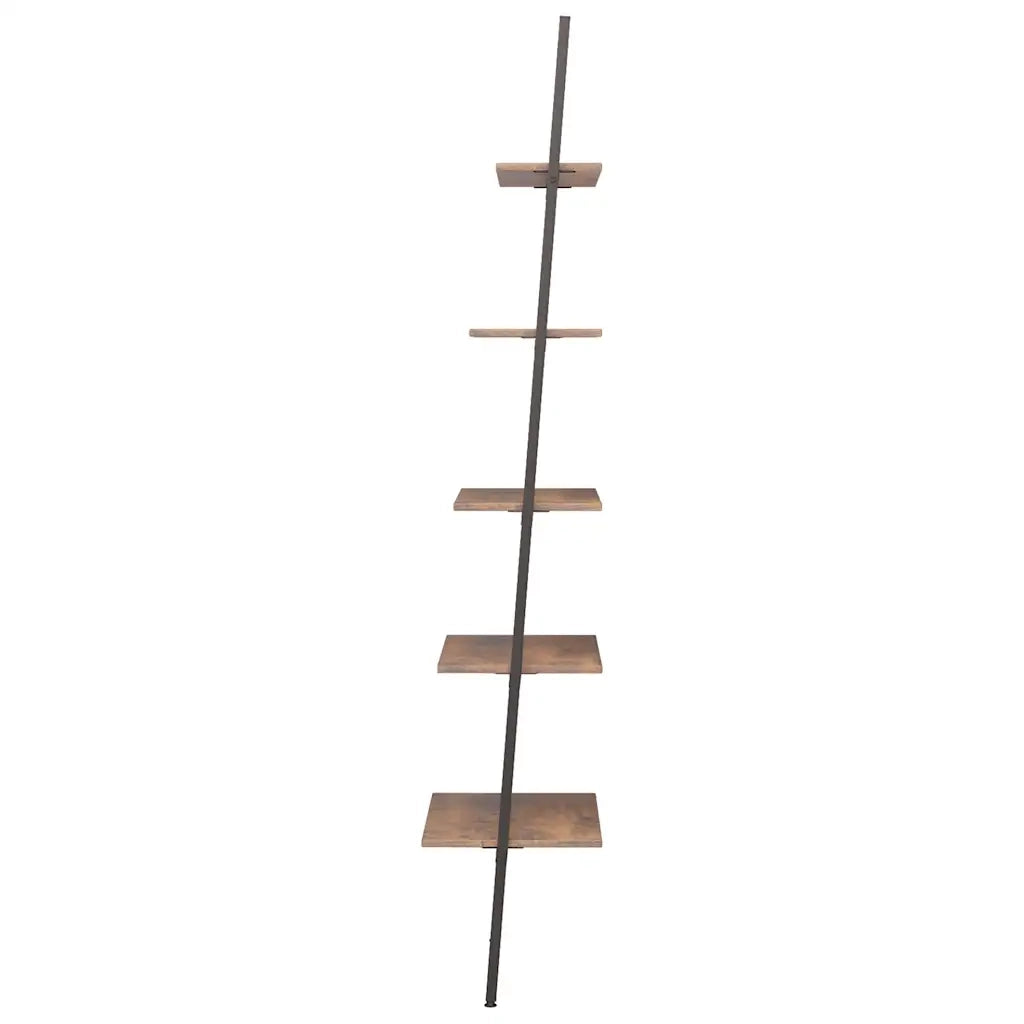 Scaffale Pendente 5 Livelli Marrone Scuro e Nero 64x34x185,5 cm 336377