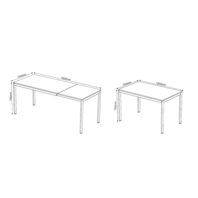 Tavolo Allungabile Mainz 120(160)*74*75 Bianco
