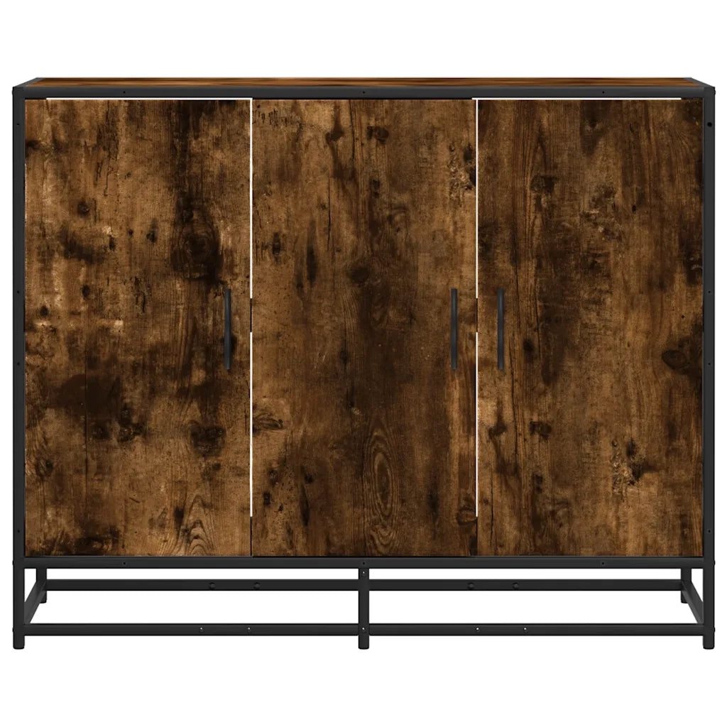 Credenza Rovere Fumo 94x35x76 cm in Legno Multistrato