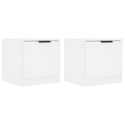 Comodini 2 pz-Set di 2 Tavolino da notte Bianco Lucido 40x39x40 cm