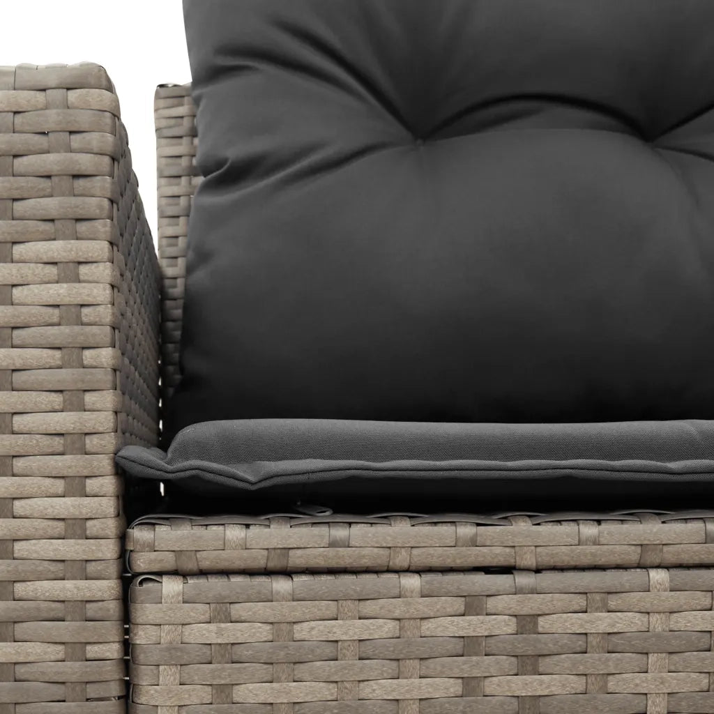 Divano da Giardino con Cuscini 2 Posti Grigio in Polyrattan 366141