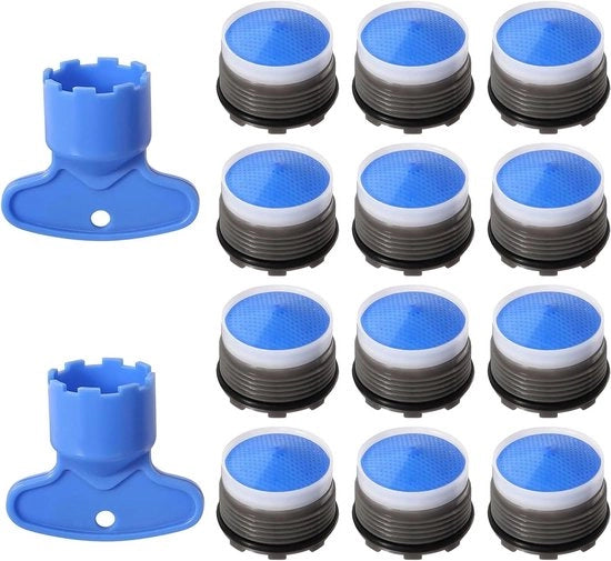 Filtro perlator per rubinetto - Set da 12 pezzi - Efficace nel risparmio d'acqua - Adatto per rubinetti M21.5