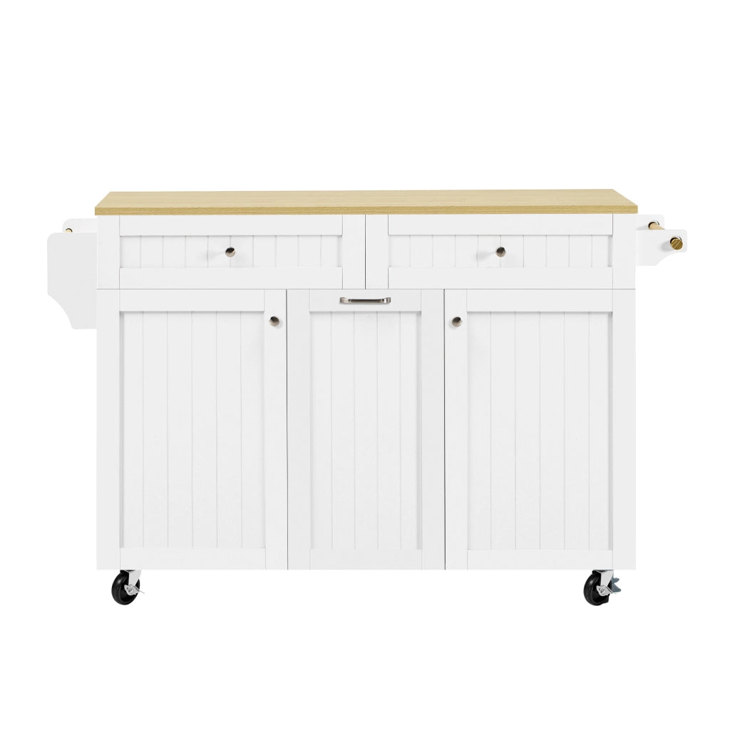 Isola da cucina mobile - Zephmum - Estraibile, con cassetti multifunzione, ideale per cucina e sala da pranzo (Bianco)