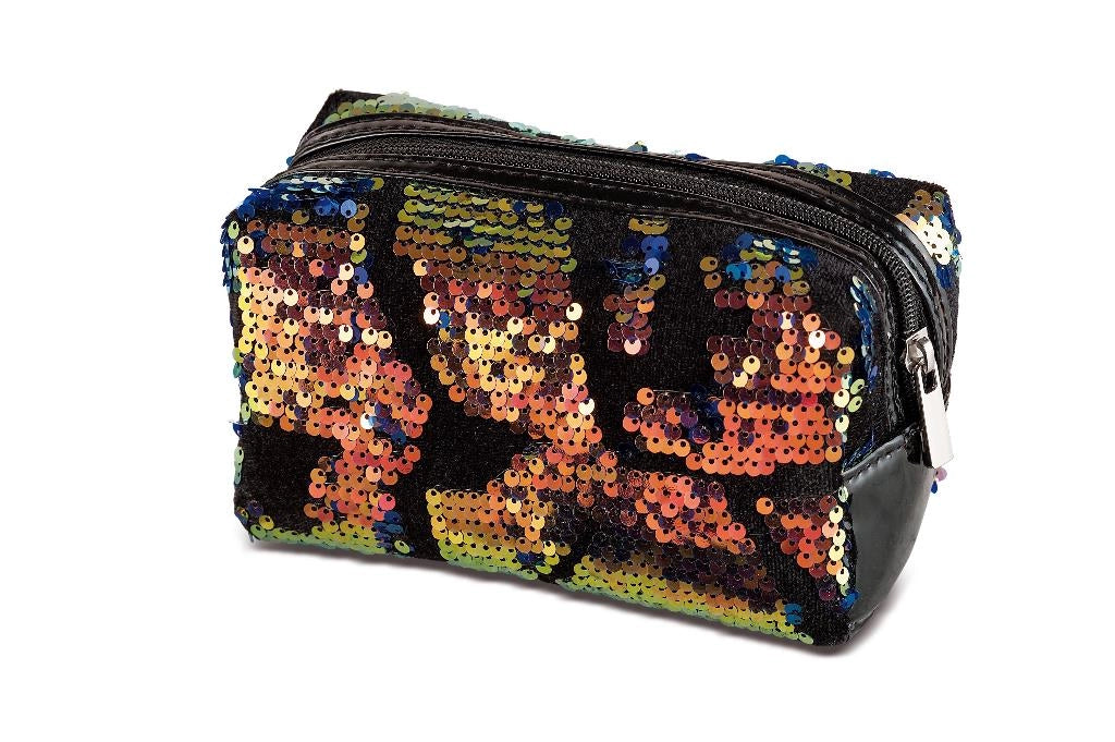 Beauty case borsetta pochette in tessuto e pvc 18 x 8 x 12 cm
