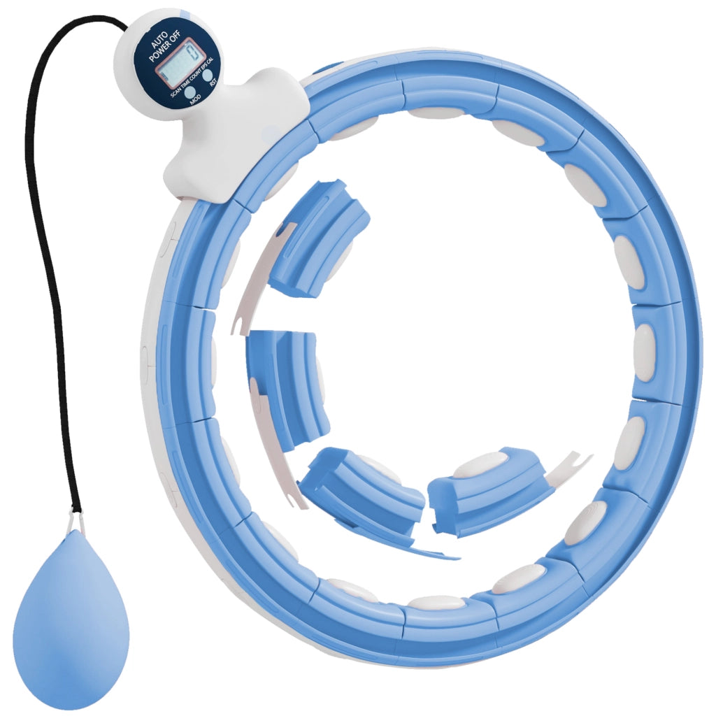 Cerceau Hula Hoop Massaggiante ¨C zephmum ¨C Blu, 16 segmenti, regolabile 76-113 cm