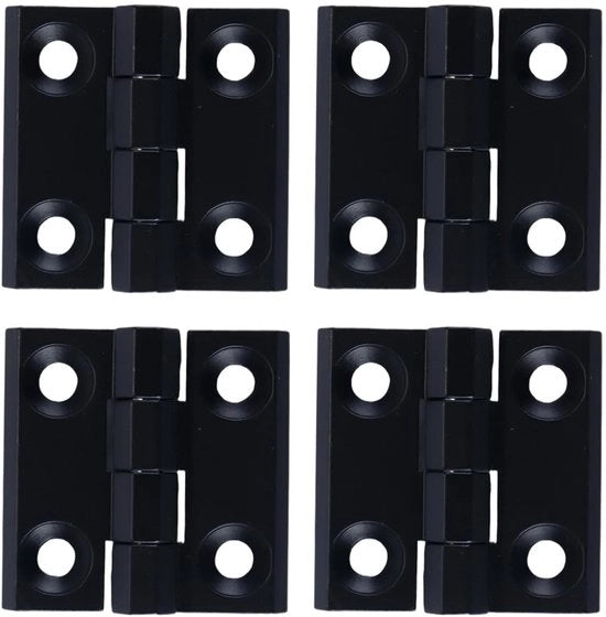 Scharnieri in Acciaio Inossidabile Nero 4 Pezzi - Scharnieri per Porte - Scharnieri Piccoli - Finestra/Zincatura/Alluminio - Acciaio Inossidabile Duraturo - Dimensioni 50x50mm - Scharnieri per Porte