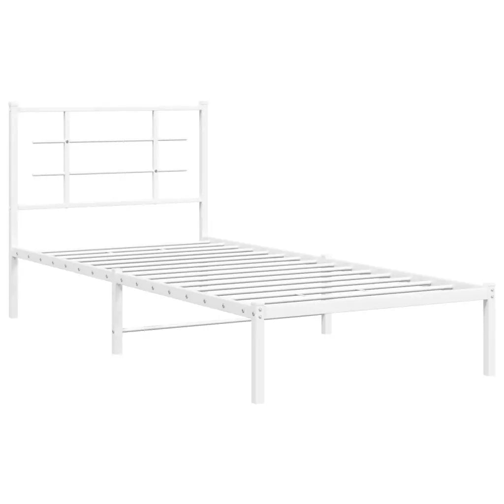 Giroletto con Testiera Metallo Bianco 90x190 cmcod mxl 86699