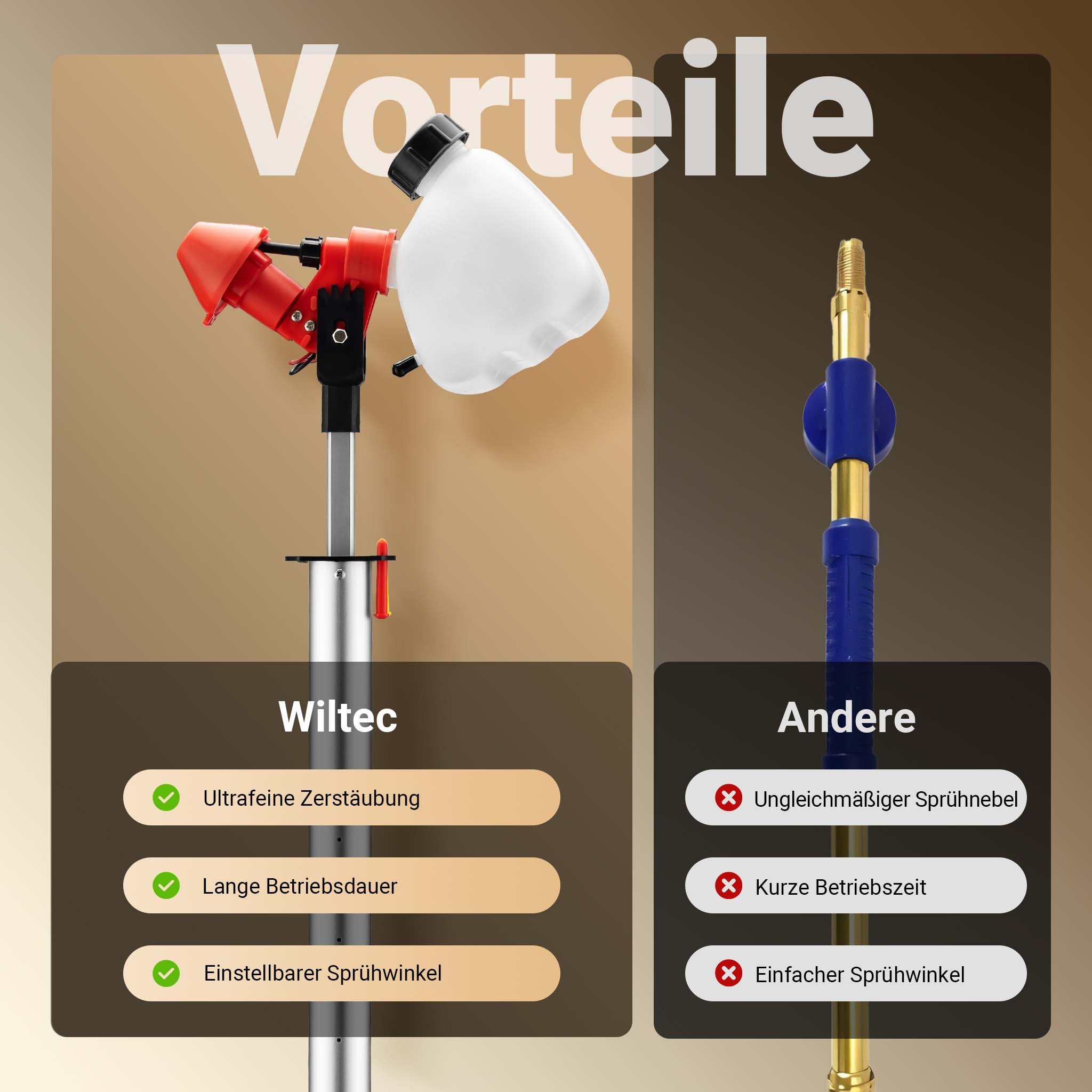 Spruzzatore a batteria MicroULV+ per depolverizzazione scuderia, 3 ugelli, angolo di spruzzo regolabile, Nebulizzatore a batteria max 20 ore