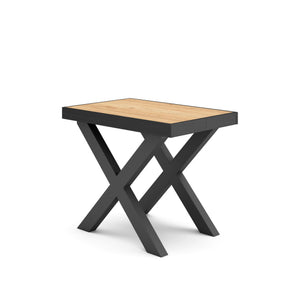 Consolle allungabile, 58 fino 180x90x73cm, Per 8 persone, Gambe in legno, colore Rovere RF2762