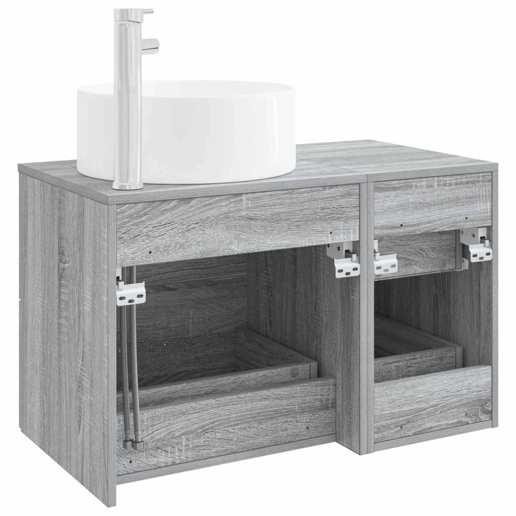 Set di mobili per il bagno 2 pz Sonoma grigio 3404013
