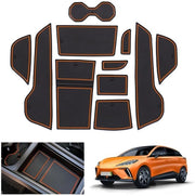 Antislipmattone per MG 4 EV MG4 Electric 2022 2023 2024, Mattoncini antislip in gomma per MG 4 2023, Mattoncini per console centrale, Mattoncini per cassetti di ripostiglio, Mattoncini per portiere, Accessori MG4 (Arancione)