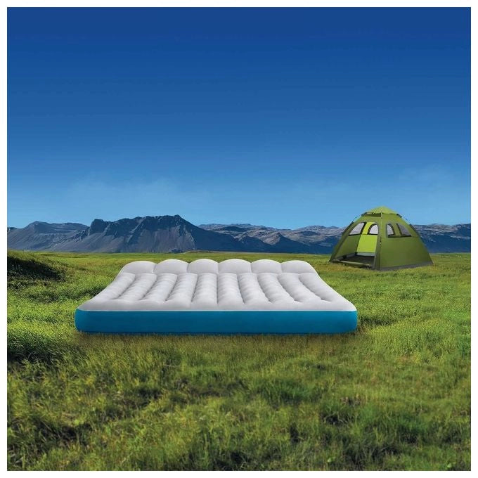 Intex 67999 Materasso Gonfiabile Camping Laminato Matrimoniale 193x127x24 cm Portata 272 Kg colore Blu Grigio