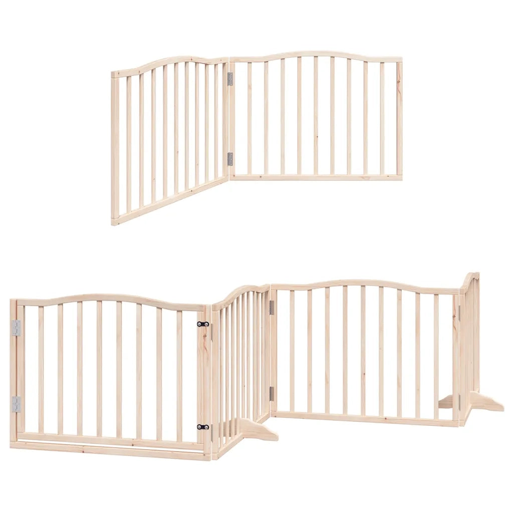 Cancello per Cani Pieghevole 6 Pannelli 480 cm Legno di Pioppo CFW8942519