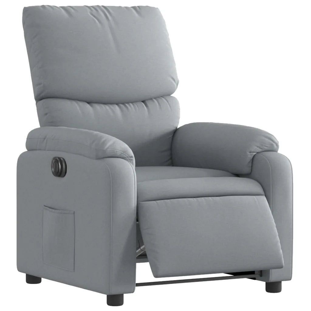 Poltrona | Sedia Relax Elettrica Reclinabile Grigio Chiaro in Tessuto