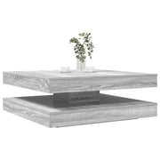 Tavolino da Caff¨¨ Girevole a 360 Gradi-Tavolino da soggiorno Grigio 90x90x34,5 cm 323069