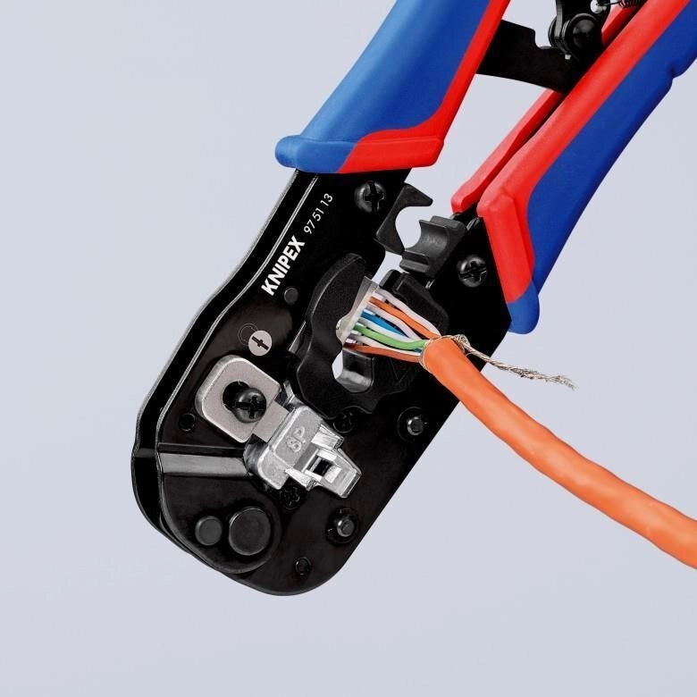 Knipex 97 51 13 pinza crimpatrice Nero, Blu, Rosso
