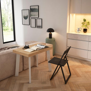 Consolle allungabile, 302x90x73cm, Per 14 persone, Gambe in legno, colore Rovere RF3106