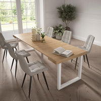 Consolle allungabile, 262x90x73cm, Per 12 persone, Gambe in legno, colore Rovere RF2978