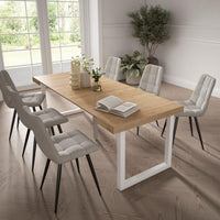 Consolle allungabile, 222x90x73cm, Per 10 persone, Gambe in legno, colore Rovere RF2970