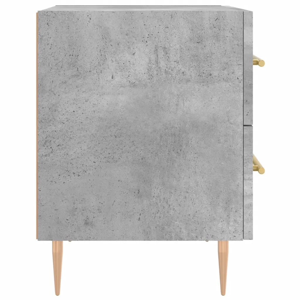 Comodino | Armadio da Notte | Mobiletto da notte Grigio Cemento 40x35x47,5 cm in Legno Multistrato
